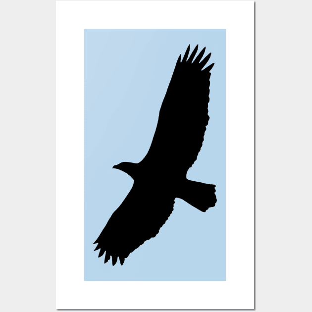 Bald Eagle in Silhouette Flying Wall Art by NaturalDesign